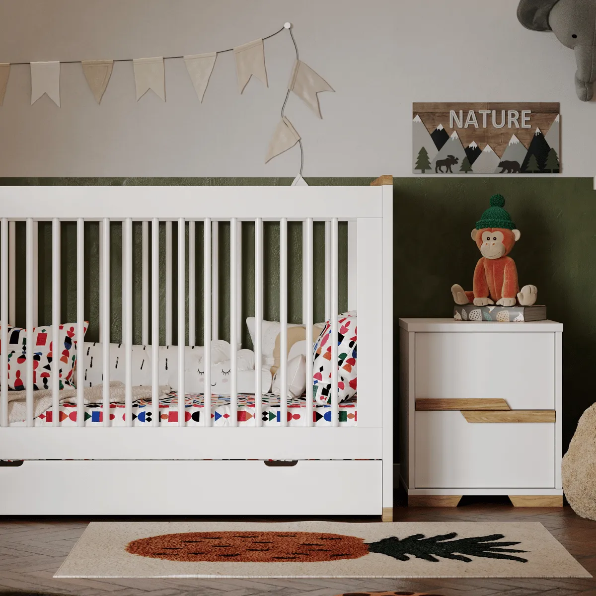 Łóżeczko-tapczanik Pinio Snap 140x70 do pokoju dziecka