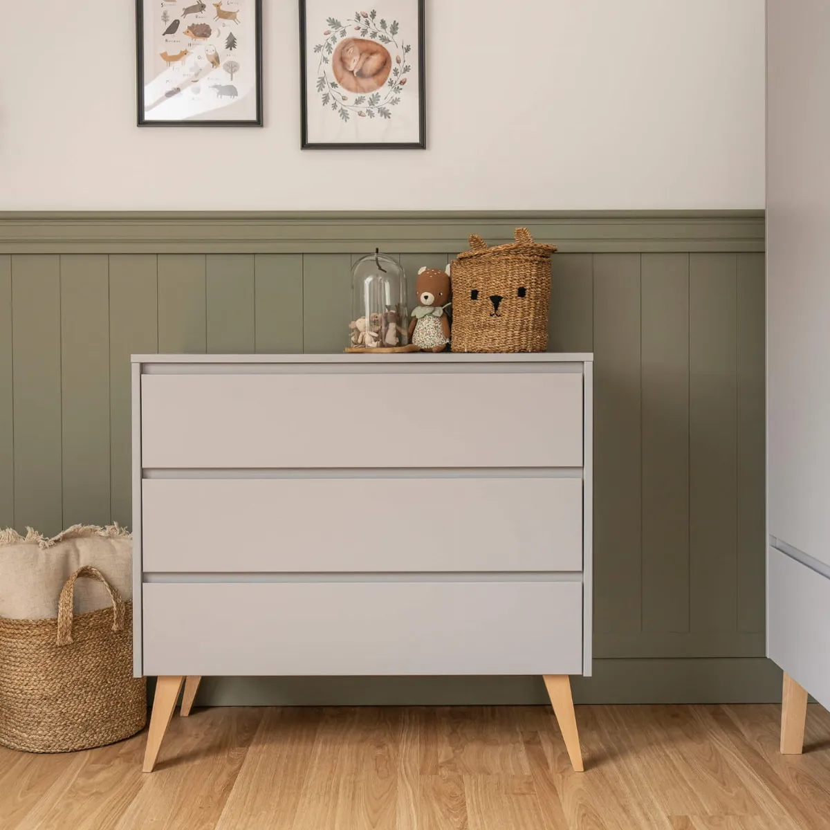 Komoda dziecięca szara PINIO SWING 3 szuflady do pokoju dziecka
