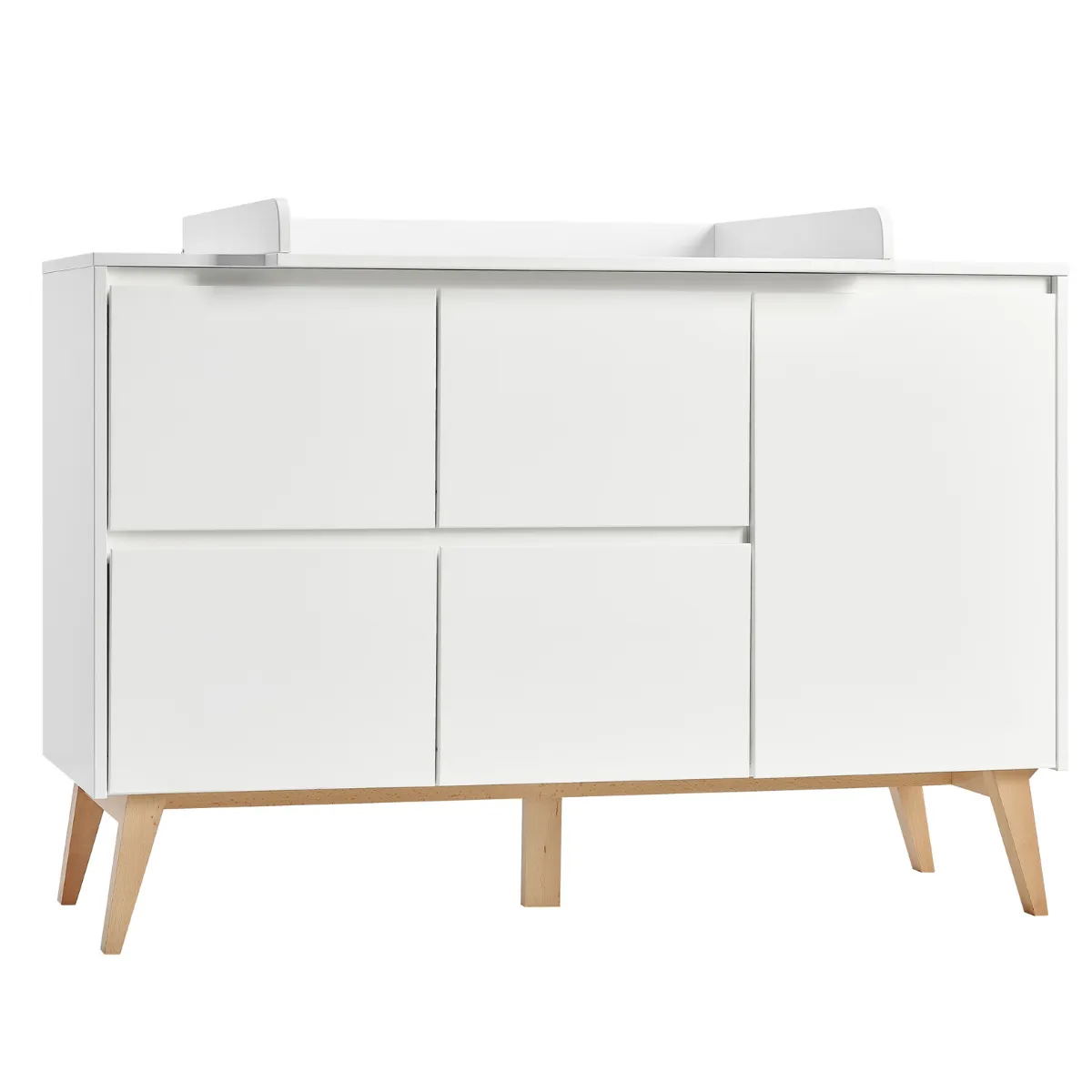 Wymiary komody dziecięcej PINIO SWING białej 4 szuflady i szafka