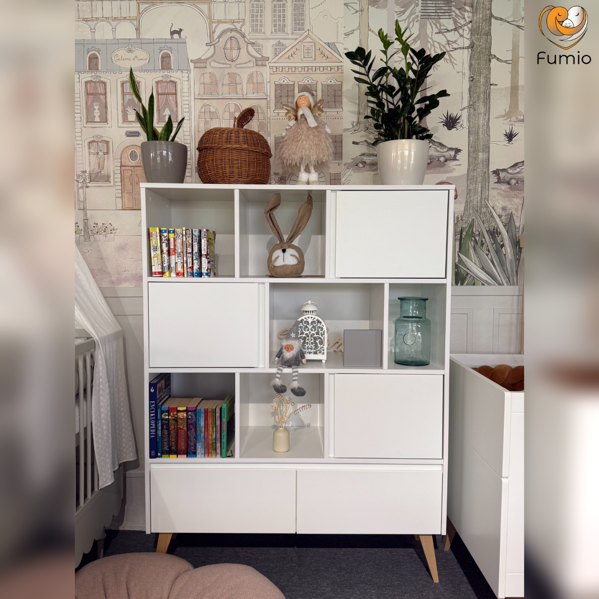 Regał PINIO SWING biały w aranżacji pokoju dziecka