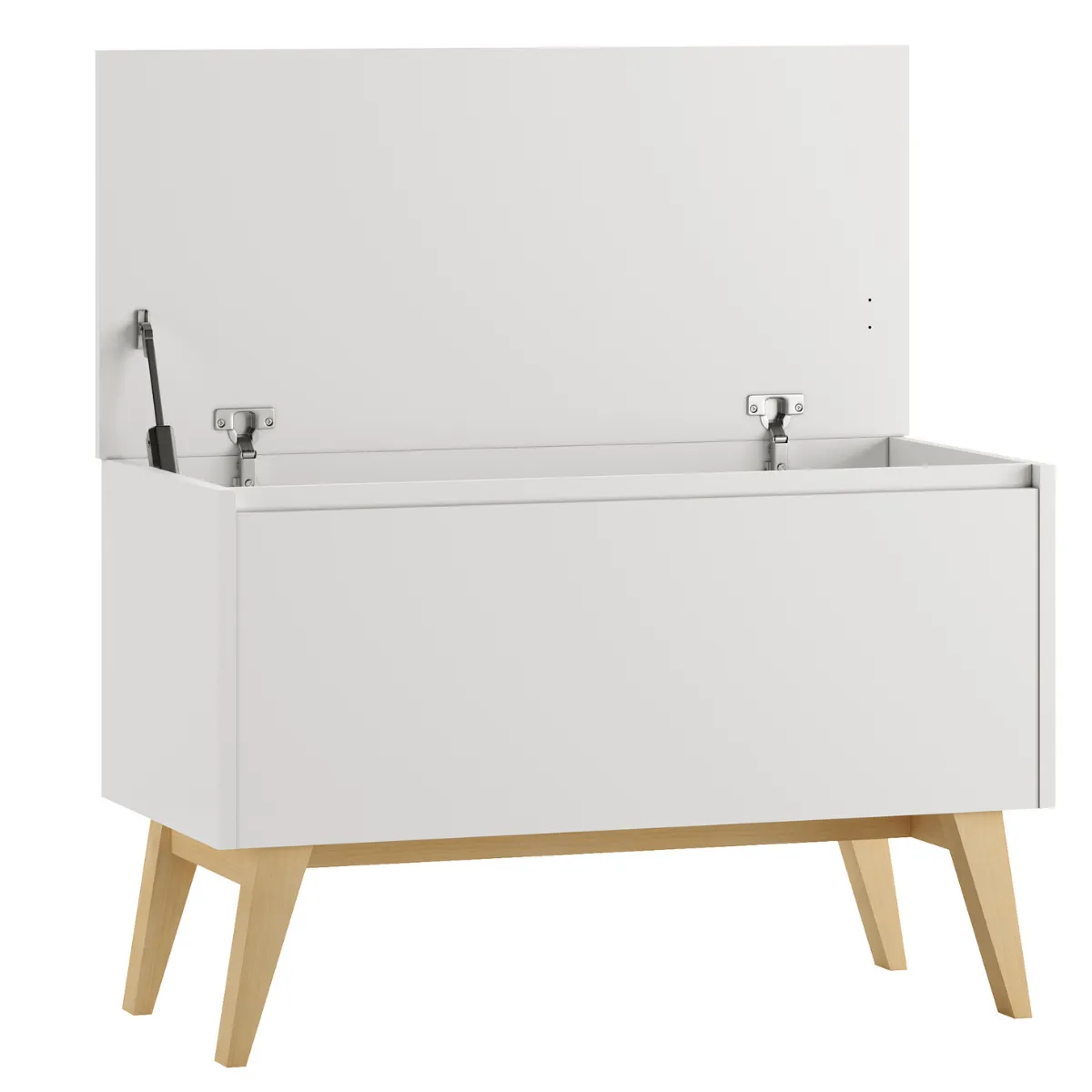 biała skrzynia na zabawki PINIO SWING w pokoju dziecka