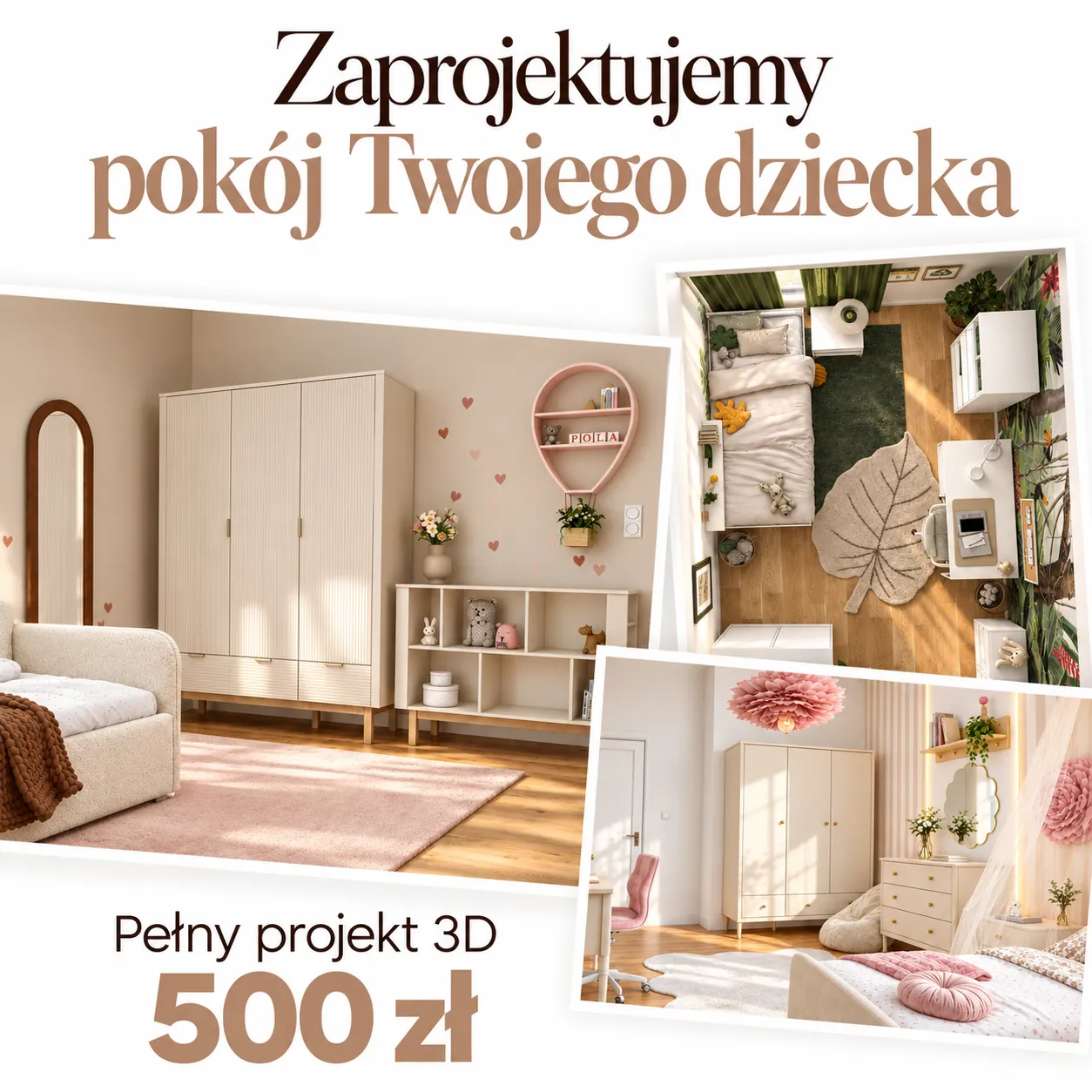 Indywidualny projekt pokoju 3D od podstaw