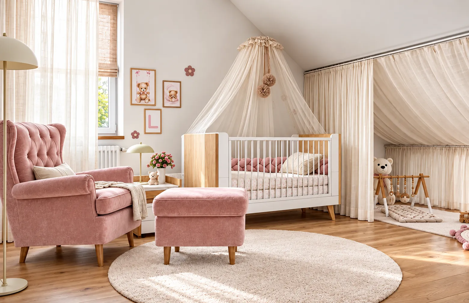 Pokój Laury – aranżacja z meblami Bellamy So Sixty i różowymi dodatkami