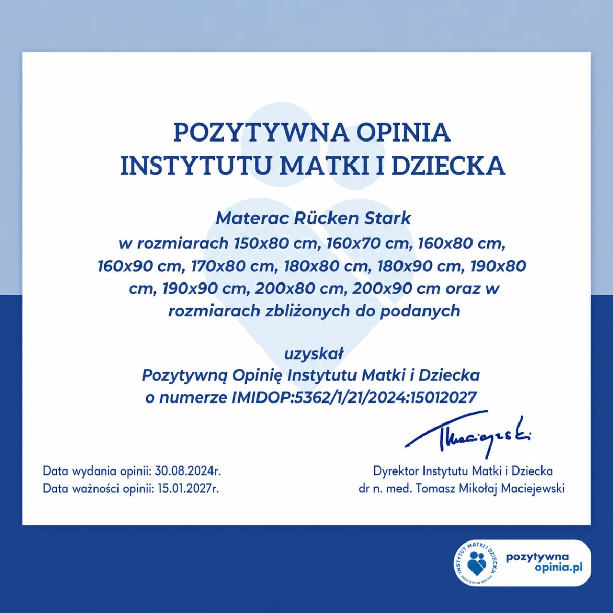 Materac Rücken NATURA 70x140 – certyfikowany materac piankowo-kokosowy dla dziecka