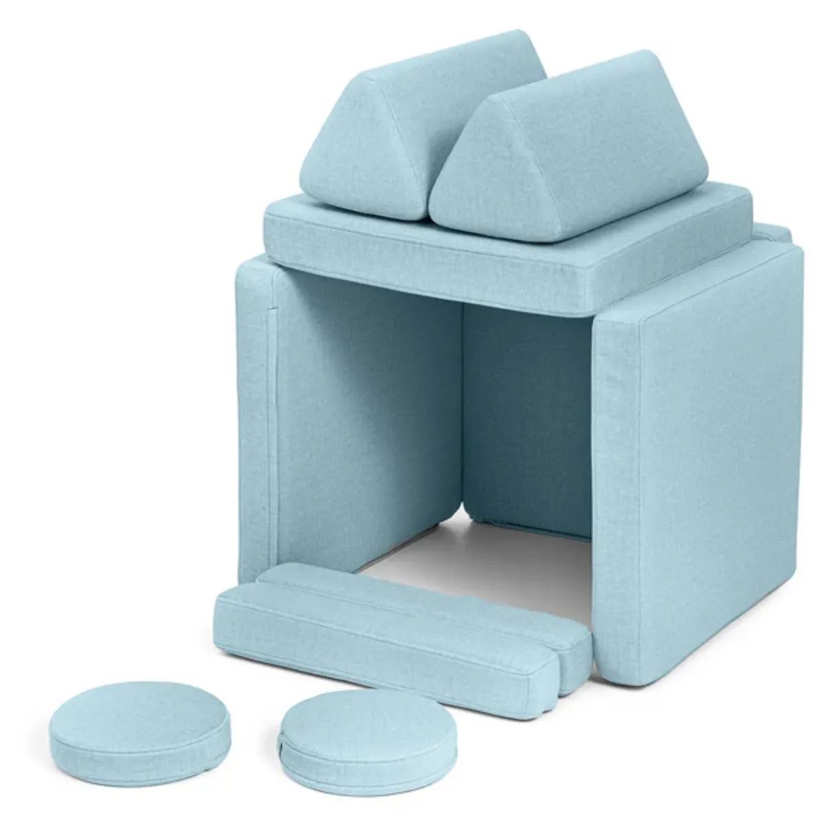 Sofa SHAPPY Mini sztruks Niebieska do pokoju dziecka
