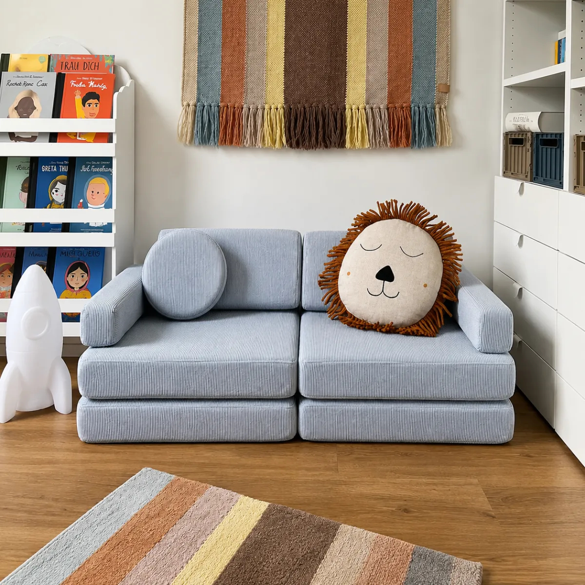 Sofa SHAPPY Mini Ultra Plush jasnoszara do pokoju dziecka