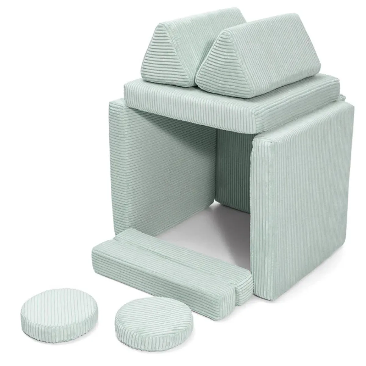 Sofa SHAPPY Mini sztruks Miętowa w showroomie FUMIO Warszawa