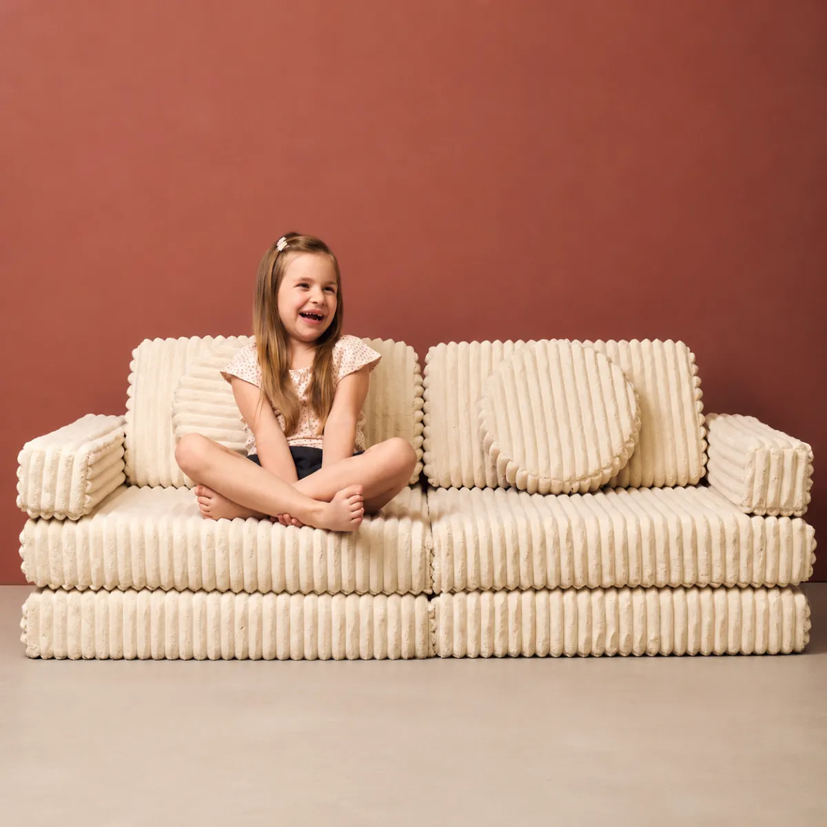 Sofa modułowa Shappy Play Waffle krem beż do pokoju dziecka