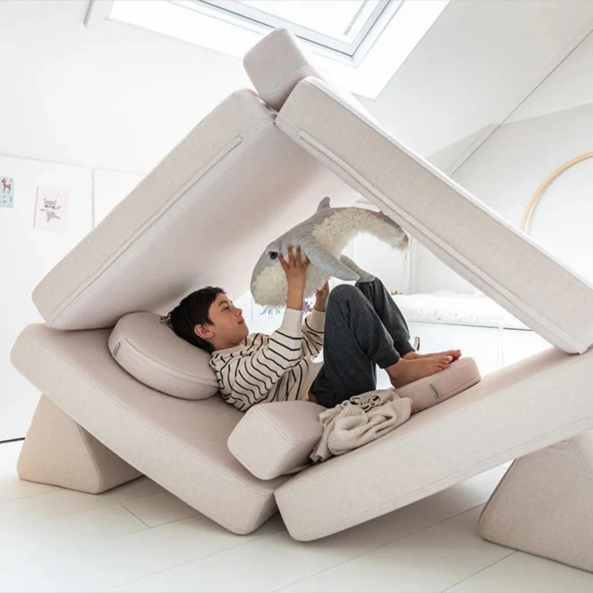 Sofa modułowa Shappy Play beżowa w showroomie FUMIO Warszawa