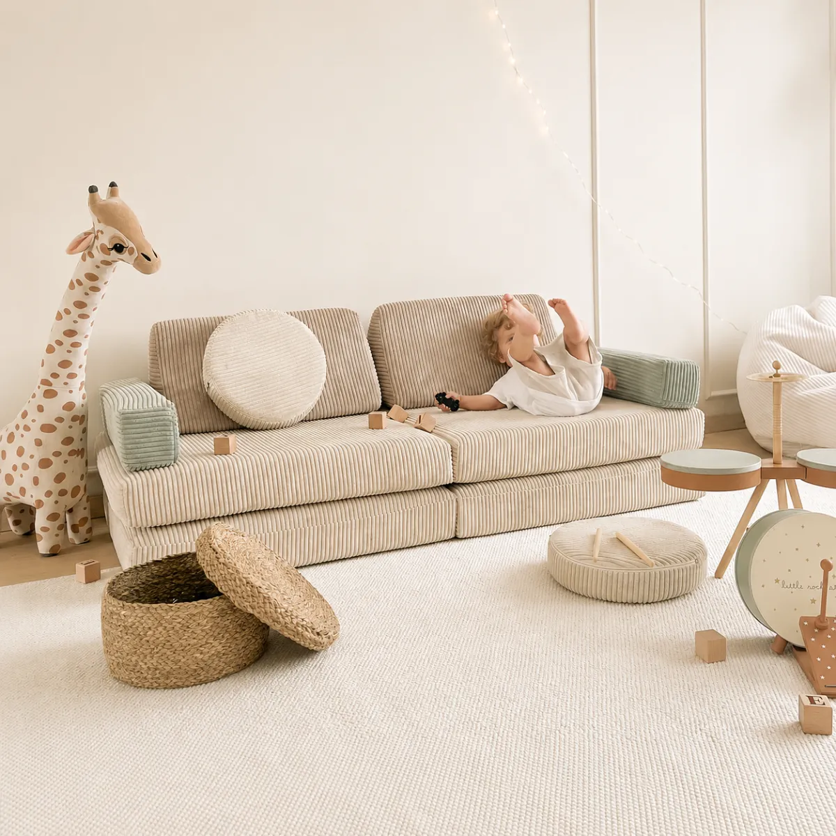 Sofa SHAPPY sztruks Lollipop do pokoju dziecka