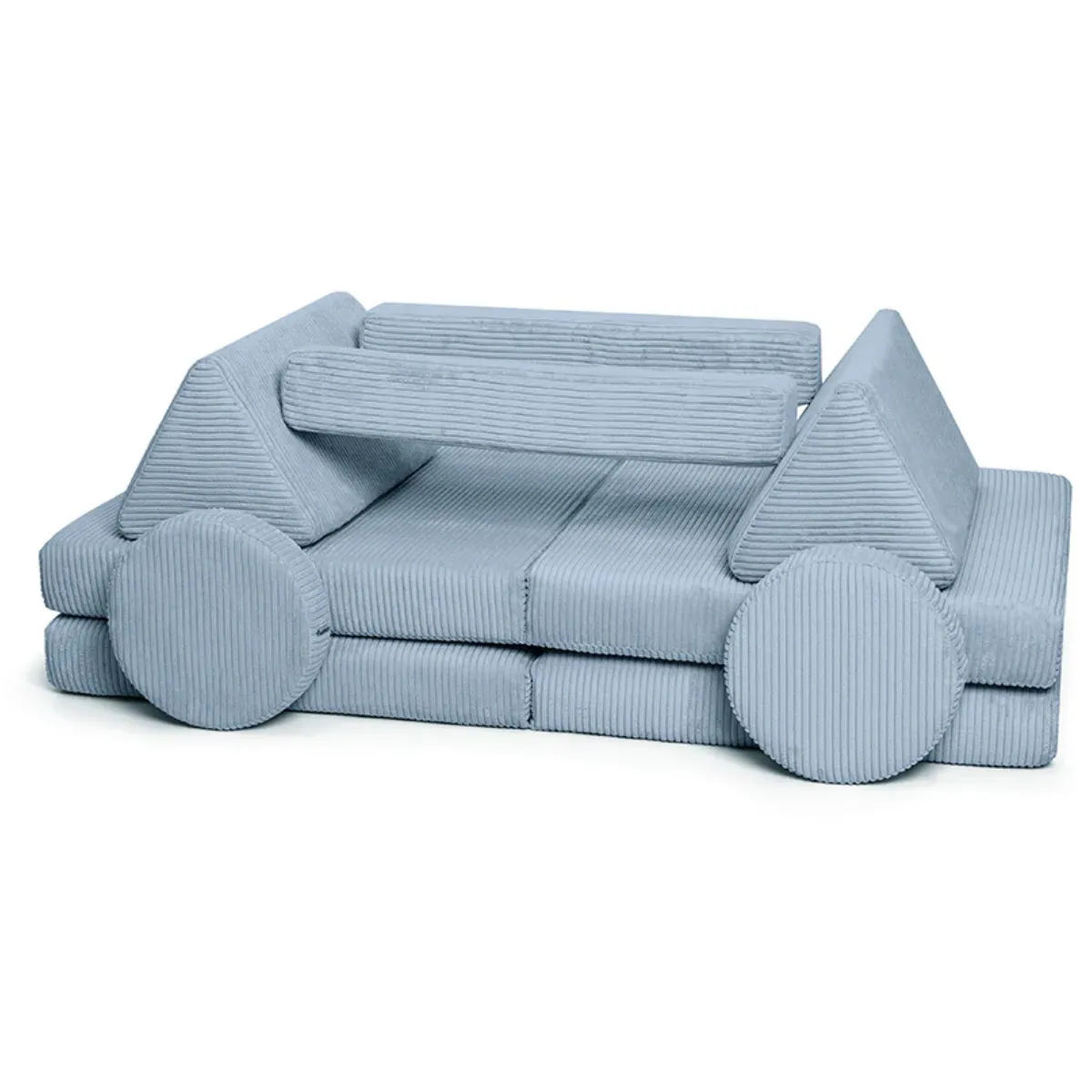 Sofa SHAPPY sztruks niebieska do pokoju dziecka