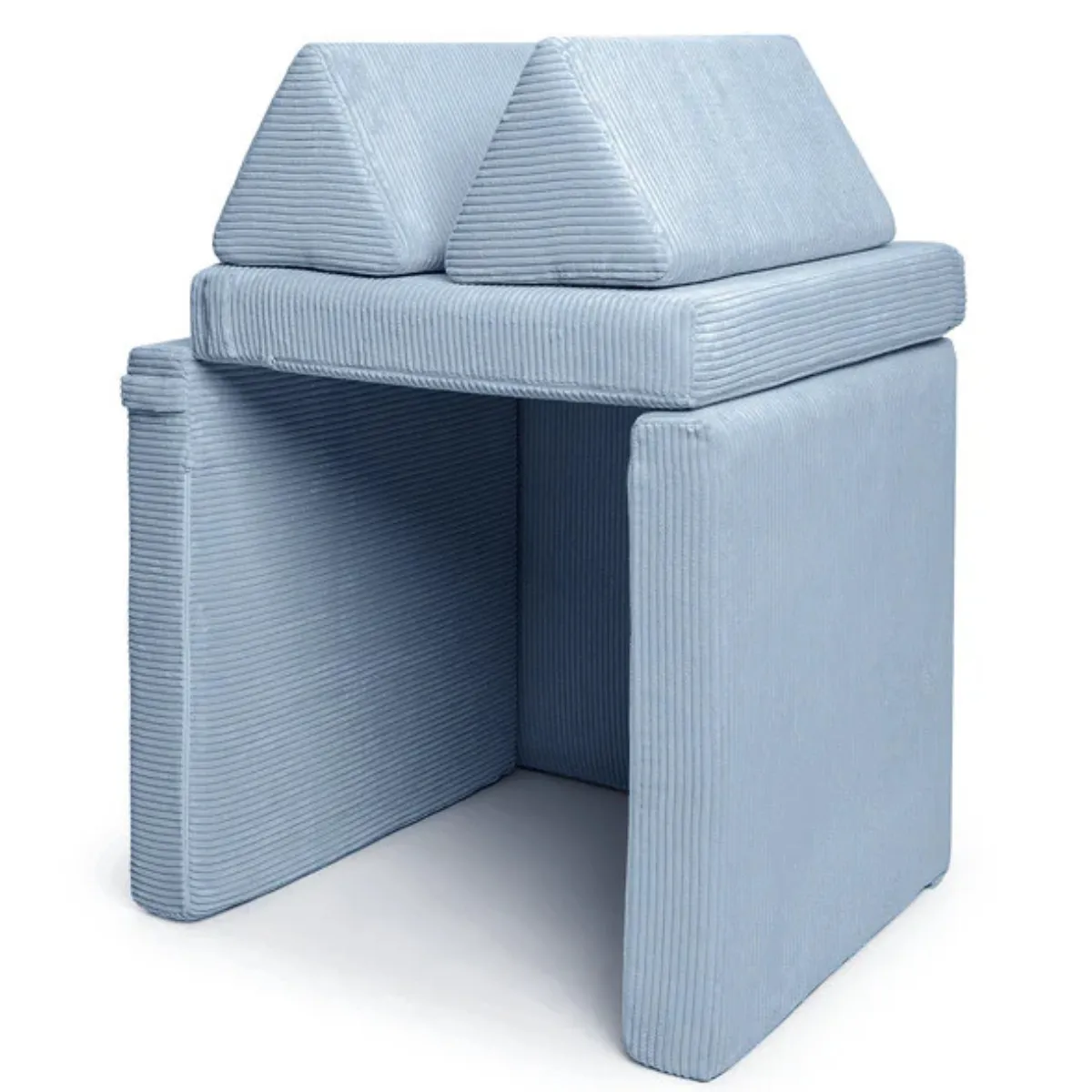 Sofa SHAPPY sztruks niebieska ekspozycja FUMIO Warszawa