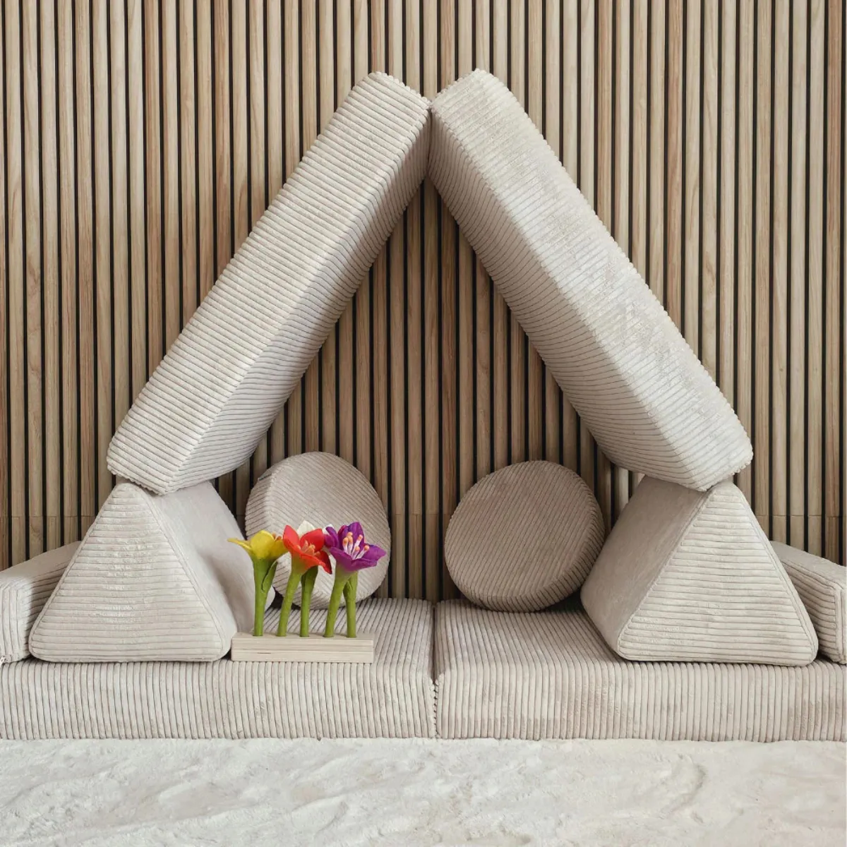 Sofa SHAPPY sztruks Wanilia do pokoju dziecka
