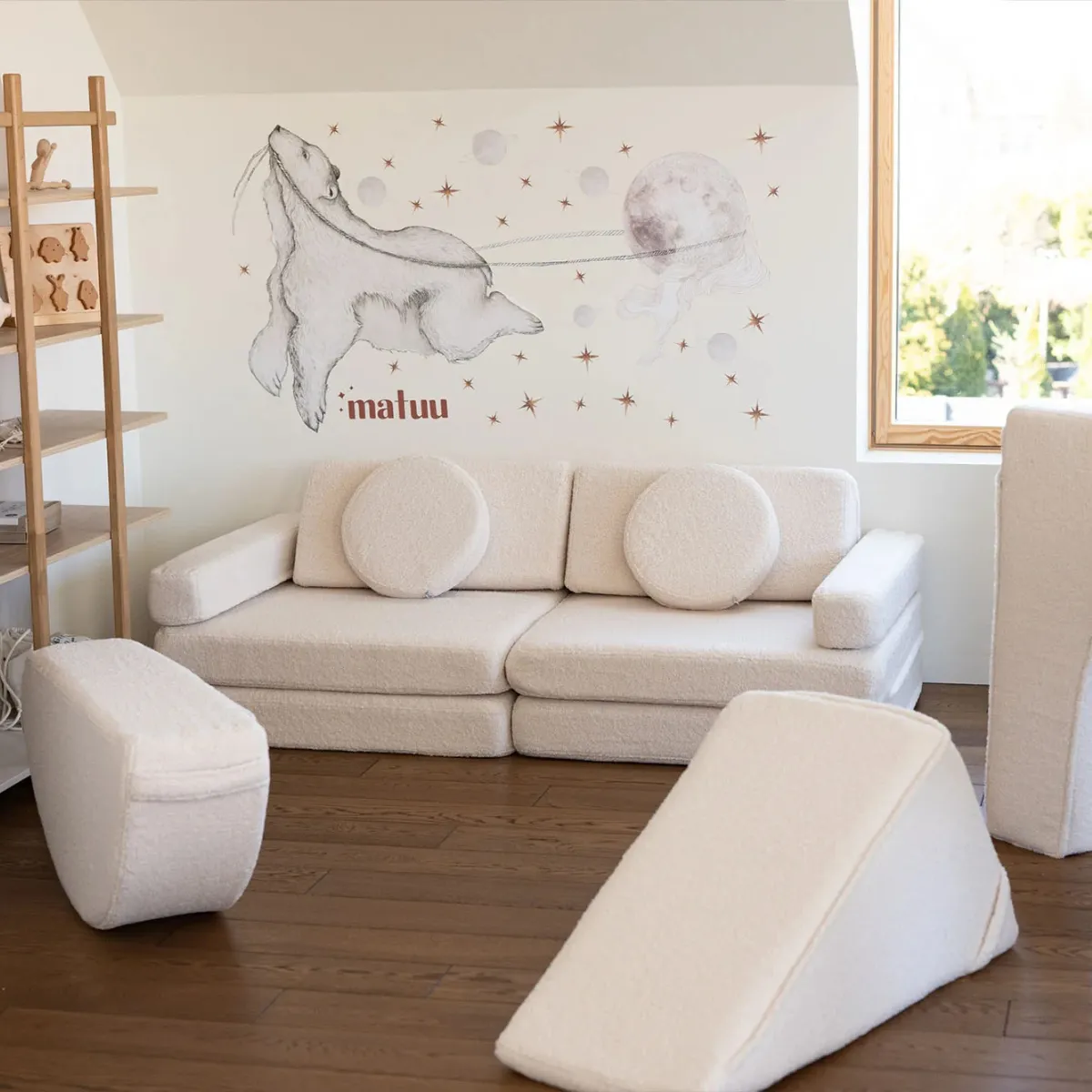 Sofa SHAPPY Teddy delikatny krem do pokoju dziecka