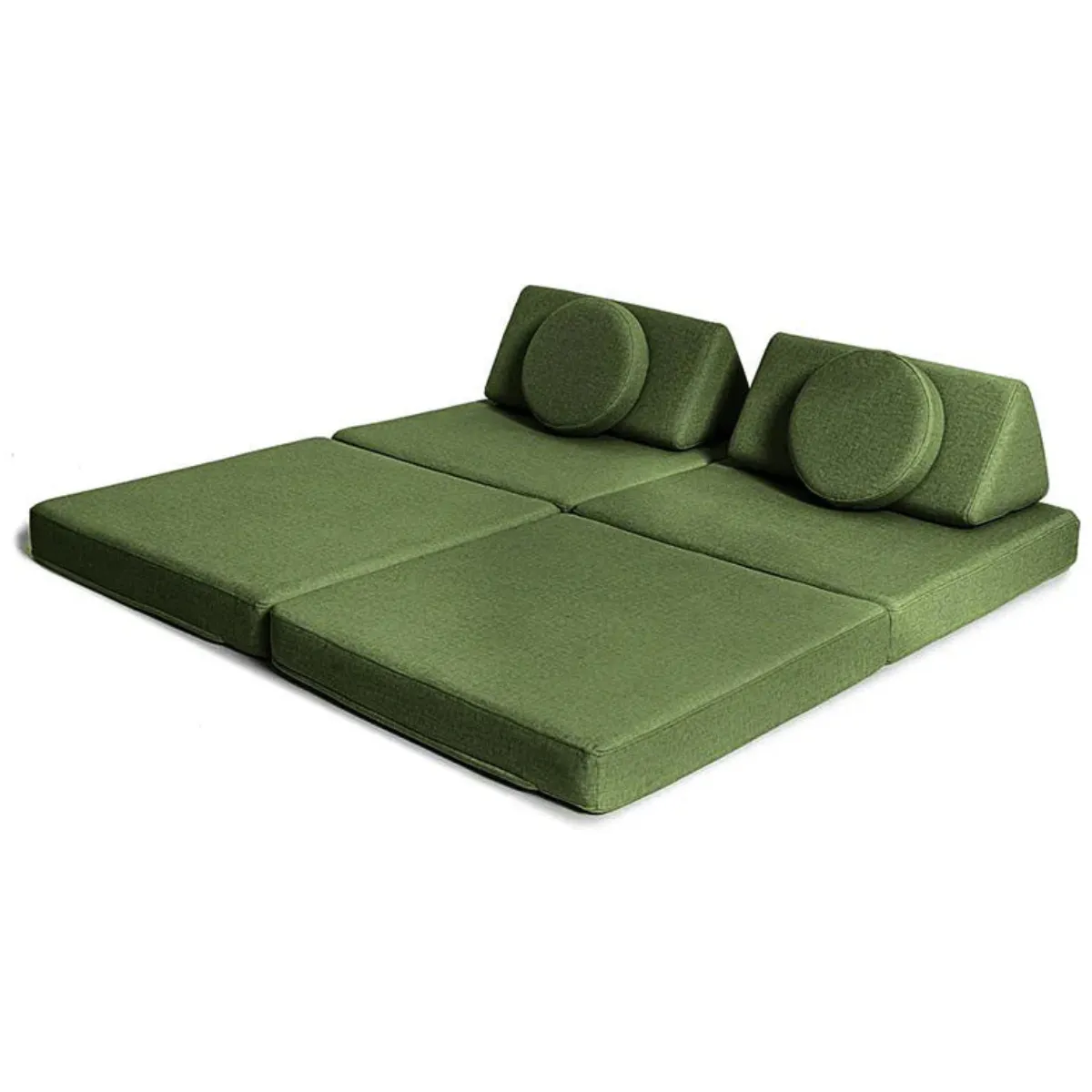 Sofa modułowa Shappy Mini butelkowa zieleń w showroomie FUMIO Warszawa