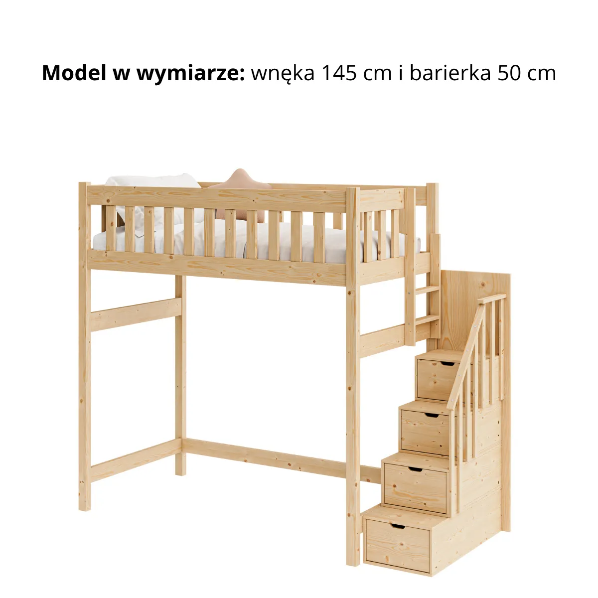 Łóżko antresola IMPERIAL wnęka 145 cm