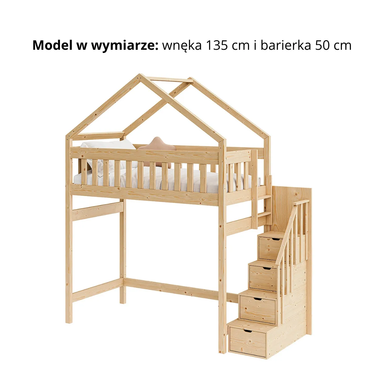 Łóżko antresola IMPERIAL HOUSE wnęka 135 cm