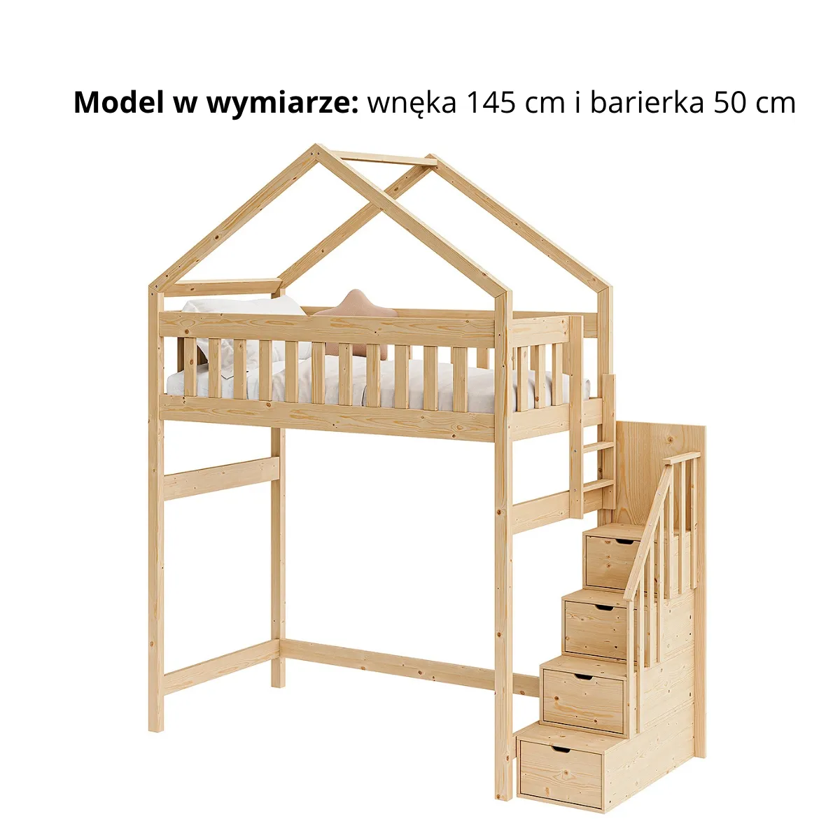 Łóżko antresola IMPERIAL HOUSE wnęka 145 cm