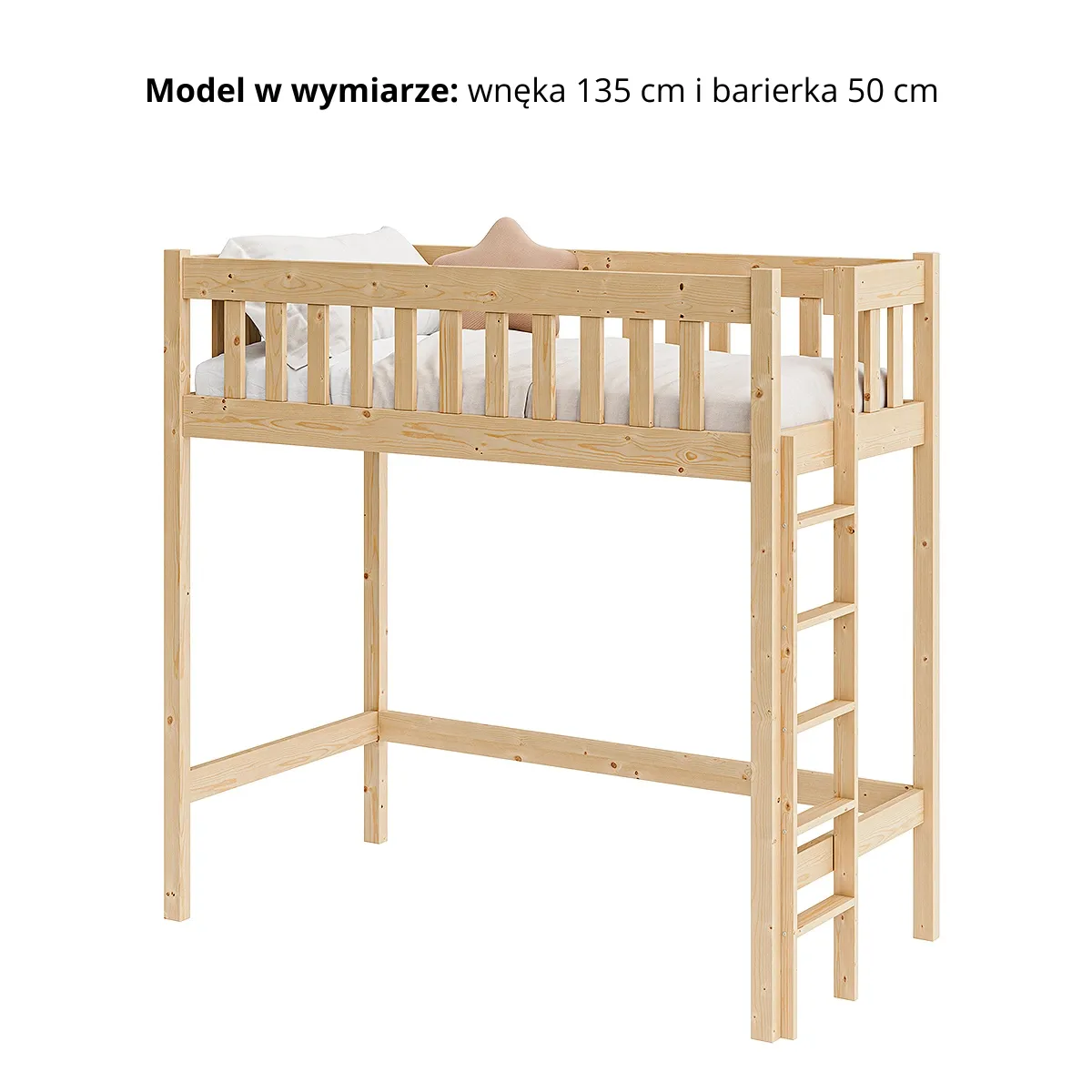 Łóżko antresola NEST wnęka 135 cm