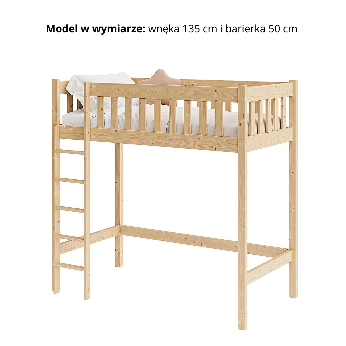 Łóżko antresola NEST wnęka 135 cm