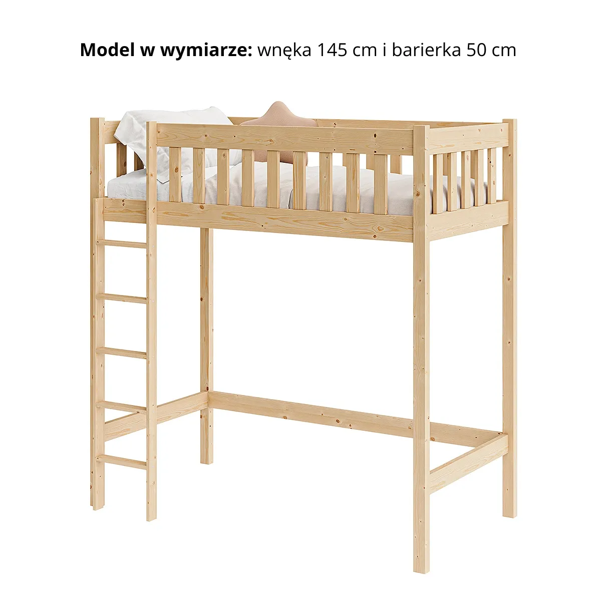 Łóżko antresola NEST wnęka 145 cm
