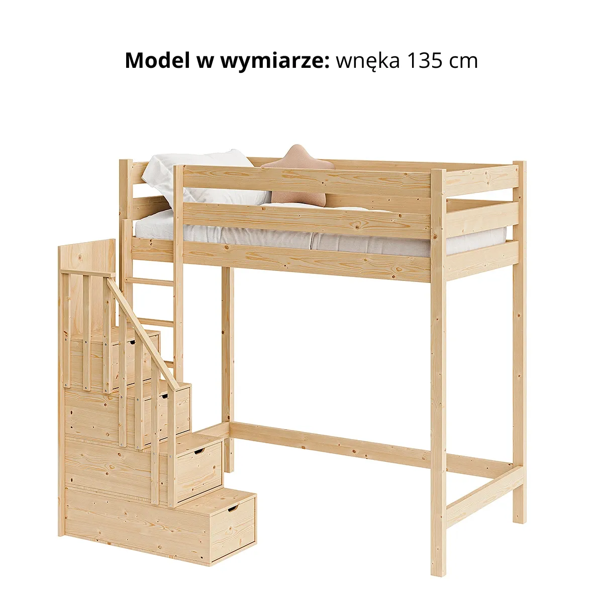 Łóżko antresola OLIMP FRONT wnęka 135 cm