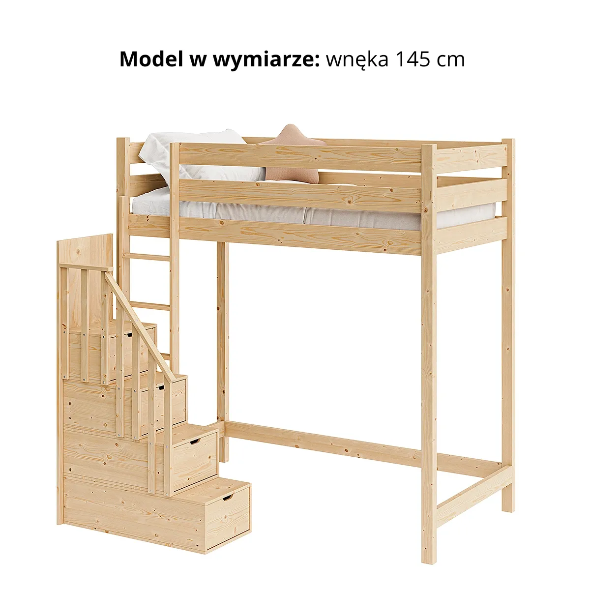 Łóżko antresola OLIMP FRONT wnęka 145 cm