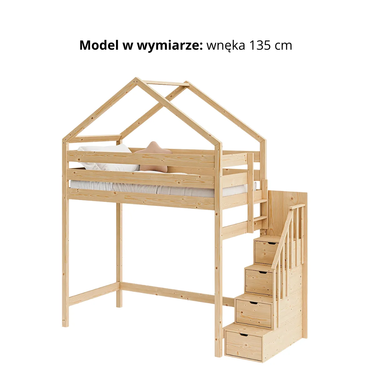 Łóżko antresola OLIMP HOUSE wnęka 135 cm