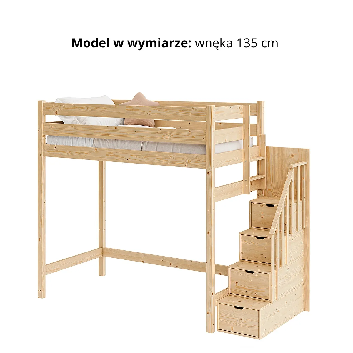 Łóżko antresola OLIMP wnęka 135 cm