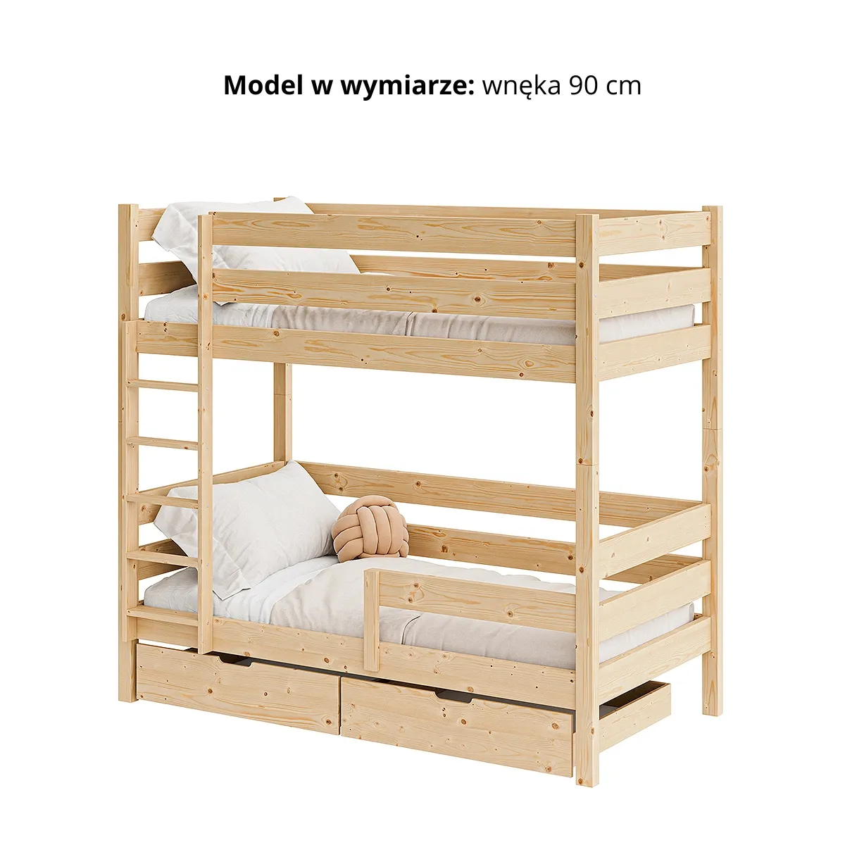 Łóżko piętrowe TITAN z większym prześwitem 90 cm między poziomami