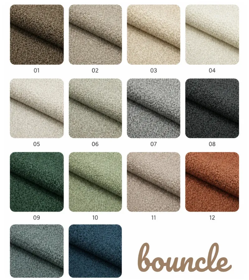 Tkanina bouclé Bounce Abriamo Select do łóżka tapicerowanego SOFA PERLA