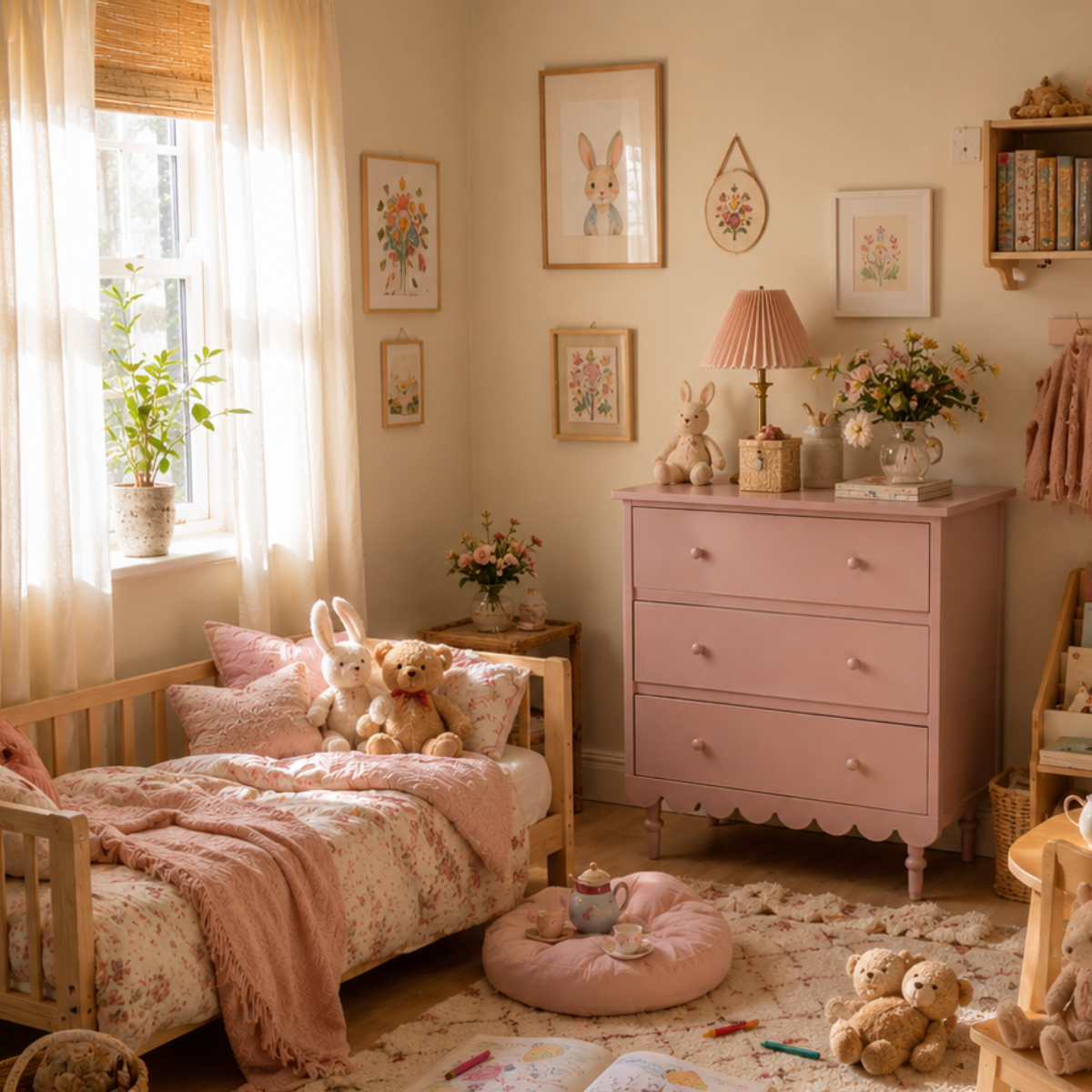 Komoda WOOD LUCK Babushka różowa do pokoju dziecka