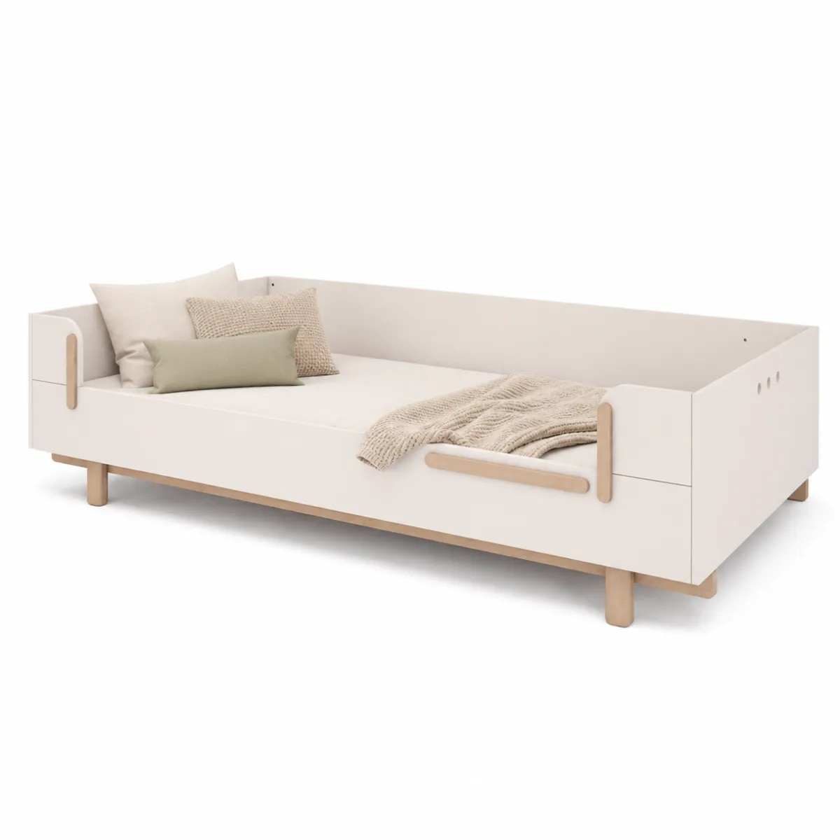 Łóżko BASIC białe 90 x 200 cm WOOD LUCK do pokoju dziecka i nastolatka
