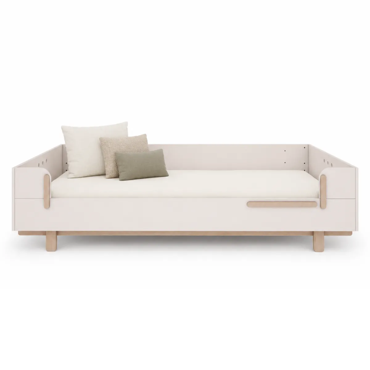 Białe łóżko BASIC 90 x 200 cm z elastycznym stelażem i podwyższonymi bokami